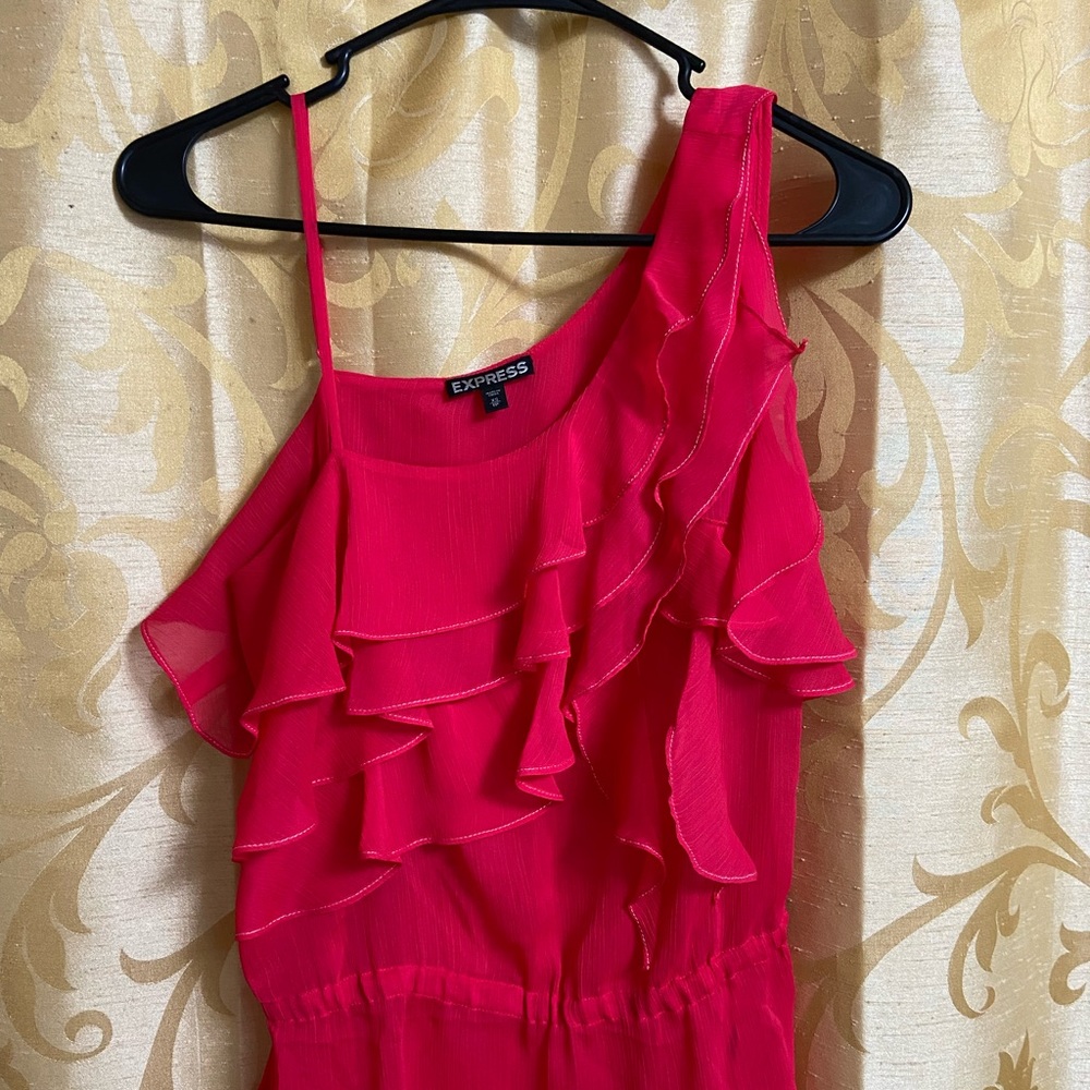Dressy tank top with ruffles